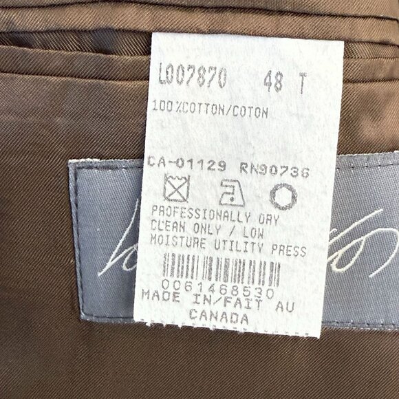 Vintage Ralph Lauren Chaps Mens Sport Coat 48 Tall Corduroy Golden Wheat Tan - Picture 10 of 16